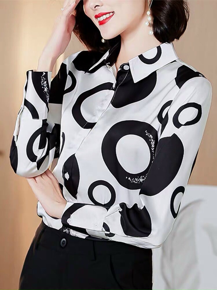 ÁO Sơ Mi Họa Tiết Hình Tròn - SM63